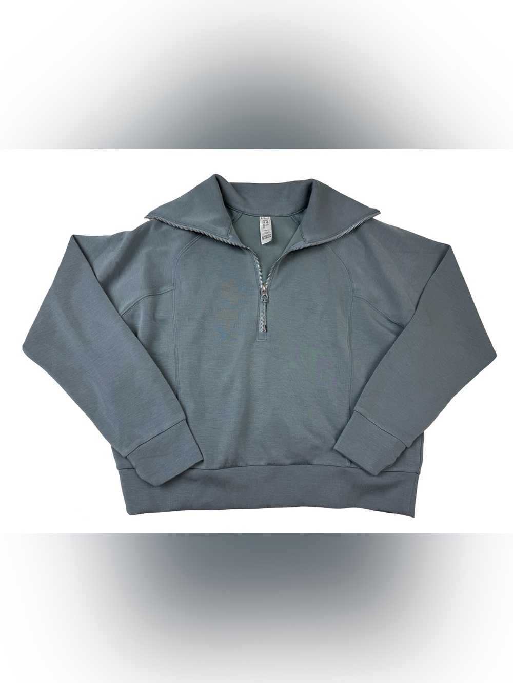Spanx Air Essentials Sea Blue Half Zip Sweatshirt Size Small